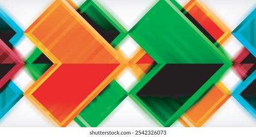 Símbolos de flecha creados con efectos 3D y fondo abstracto geométrico de textura de línea