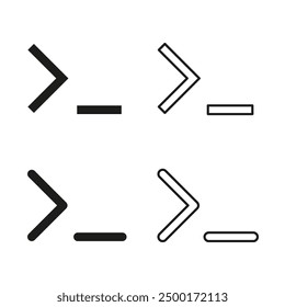 Arrow Symbols and Hyphens. Minimalist Vector Icons. Modern Simple Design. Directional Indicators.