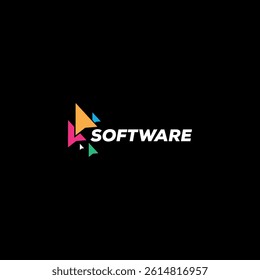 Arrow symbols and software typography. Vector logo.