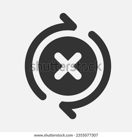 Arrow sync dismiss fail icon vector