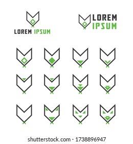 Arrow Tail shaped Minimalist Logo Icon Set Vector Illustration
