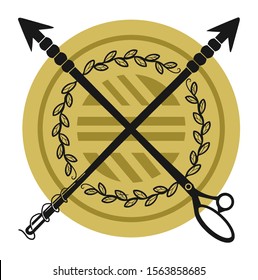Arrow Tailor Logo with Circle Wreath