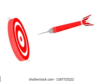 Arrow to target 3d with precision, focus, arrow to success vector illustration. Made with inkscape