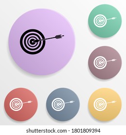 Arrow and target badge color set icon. Simple glyph, flat vector of sport icons for ui and ux, website or mobile application