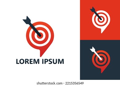 vector de diseño de la plantilla de logotipo de chat de destino de flecha
