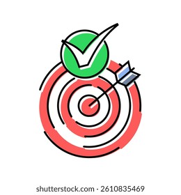 arrow target check mark color icon vector. arrow target check mark sign. isolated symbol illustration