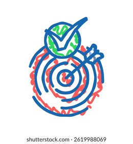 arrow target check mark doodle icon sketch vector. arrow target check mark sign. isolated symbol illustration