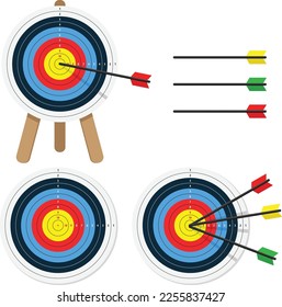 Arrow target flat with stand isolated