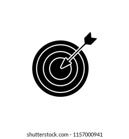 arrow in target glyph icon. Simple vector for UI and UX, website or mobile application on white background