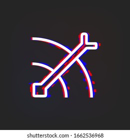 Arrow and target glytch icon. Simple thin line, outline vector of web icons for ui and ux, website or mobile application