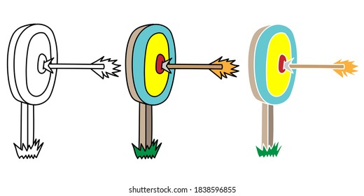 arrow target hand drawn design vector