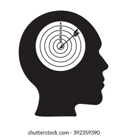 arrow target head icon on white background
