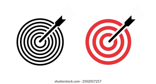 arrow target icon, business goal. Modern flat style isolated on white background.