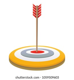 Arrow target icon. Cartoon illustration of arrow target vector icon for web