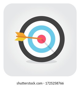 Arrow Target Icon Flat Vector