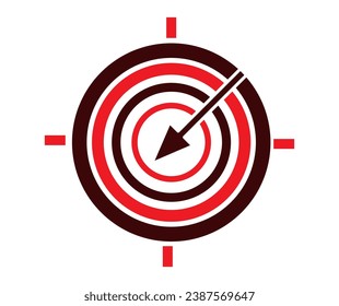 flecha con ilustración de icono de destino