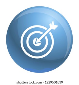 Arrow in target icon. Simple illustration of arrow in target vector icon for web design isolated on white background