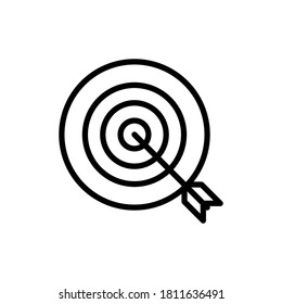 Pfeil-Ziel-Symbol im trendigen Stil. Kann für Themen wie Business, Marketing, ui und mehr verwendet werden.