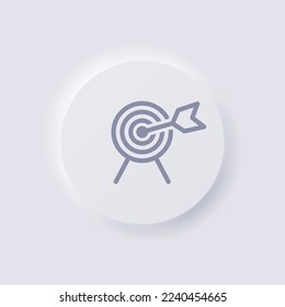 Pfeilzielsymbol, White Neumorphism soft UI Design for Web Design, Application UI and more, Button, Vector.