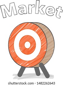 A arrow target illustration material
