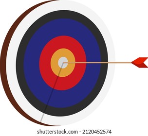 Arrow in the target, illustration, vector on a white background.