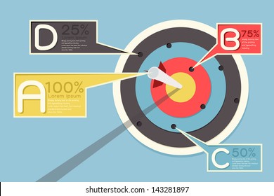 Arrow and target infographics design, vector