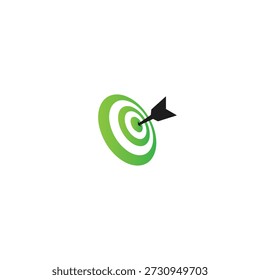 Diseño de Vector plano de icono de logotipo de destino de flecha