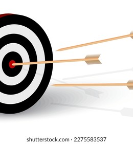 arrow target for marketing design. Sport concept. Accuracy winner. Sport game. Vector illustration.