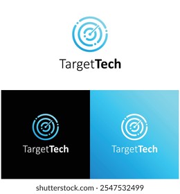 arrow target with modern tech concept logo icon vector