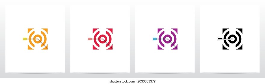 Arrow Target On Letter Logo Design H