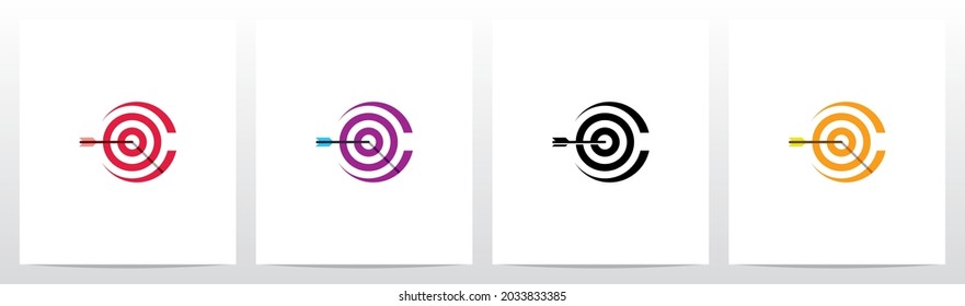 Arrow Target On Letter Logo Design C