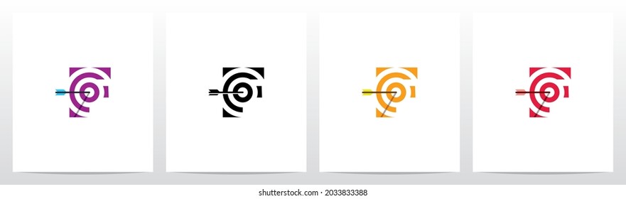 Arrow Target On Letter Logo Design F