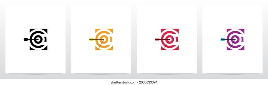 Arrow Target On Letter Logo Design E