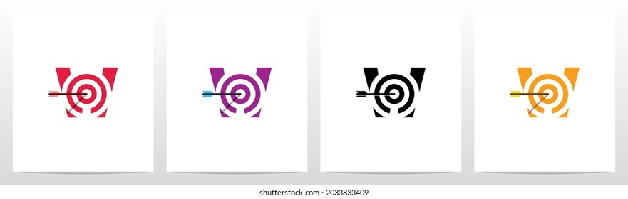 Arrow Target On Letter Logo Design W