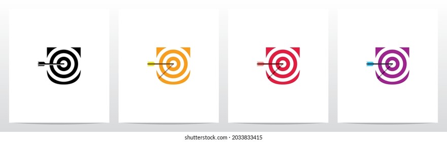 Arrow Target On Letter Logo Design U