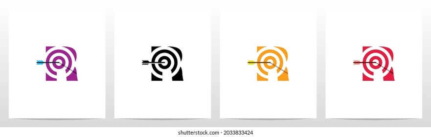 Arrow Target On Letter Logo Design R