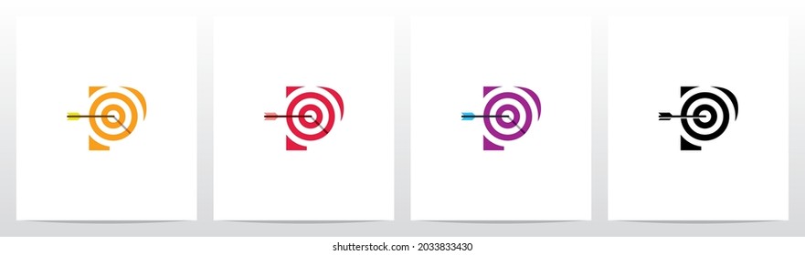 Arrow Target On Letter Logo Design P