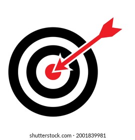 arrow in target on white background