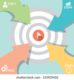 Arrow to Target Success Business. vector illustration