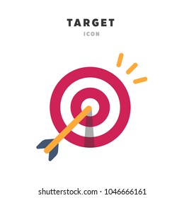 arrow with target symbol icon  flat design. isolated on the white background.