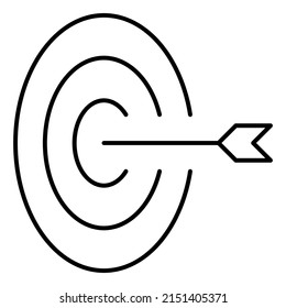 Arrow in the target thin line icon