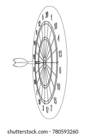 Arrow in target. Vector EPS10 format, rendering of 3d