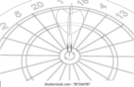 Arrow in target. Vector EPS10 format, rendering of 3d