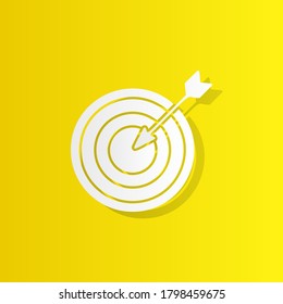 arrow in target white icon with shadow