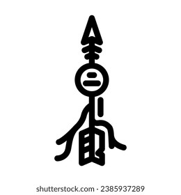 arrow tattoo art vintage line icon vector. arrow tattoo art vintage sign. isolated contour symbol black illustration