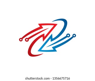 Arrow Tech Logo Template, Icon, Symbol - Vector