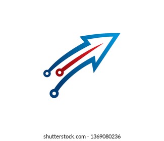Arrow Tech Logo Template, Icon, Symbol - Vector