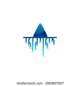  Arrow technology digital logo designs - vector template stock illustration.