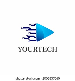  Arrow technology digital logo designs - vector template stock illustration.