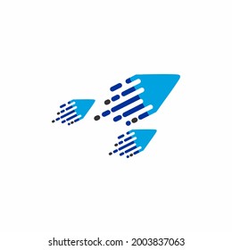  Diseño de logotipo digital de tecnología de flecha - ilustración de material de plantilla vectorial.